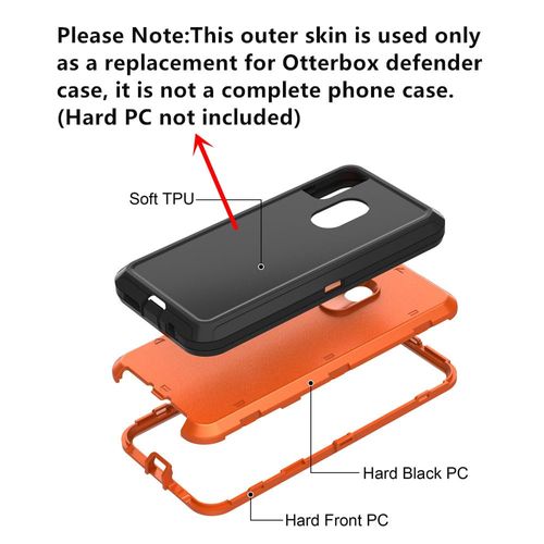Replacement TPE Rubber Outer Skin Compatible with Otterbox Defender Case for iPhone 11 (Red)