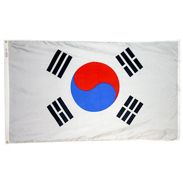 Annin Flagmakers South Korea Flag USA-Made to Official United Nations Design Specifications, 3 x 5 Feet (Model 197606)