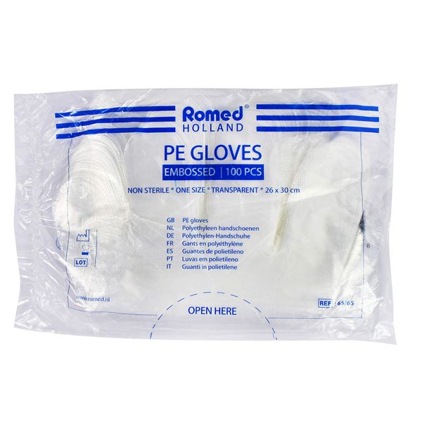 Romed P.E. Einmalhandschuhe Folienhandschuhe (500 Stück)