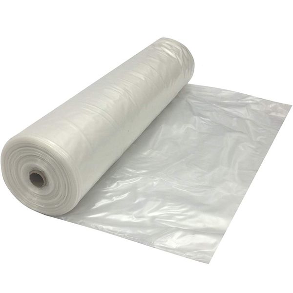 Farm Plastic Supply - Clear Plastic Sheeting - 8 mil - (5' x 100') - Thick Plastic Sheeting, Heavy Duty Polyethylene Film, Drop Cloth Vapor Barrier Covering for Crawl Space