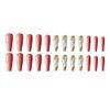24 pieces of marble pattern and gold heart long fake nail