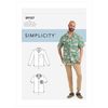 Simplicity Sewing Pattern S9157 Men's Open Pointed Collar Shirts, BB (44-46-48-50-52)