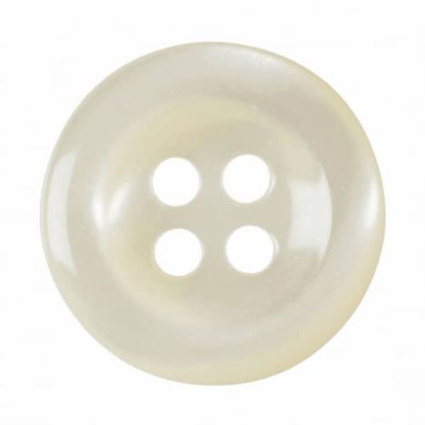 Hemline Round Translucent Buttons Cream 15mm - per Pack of 6