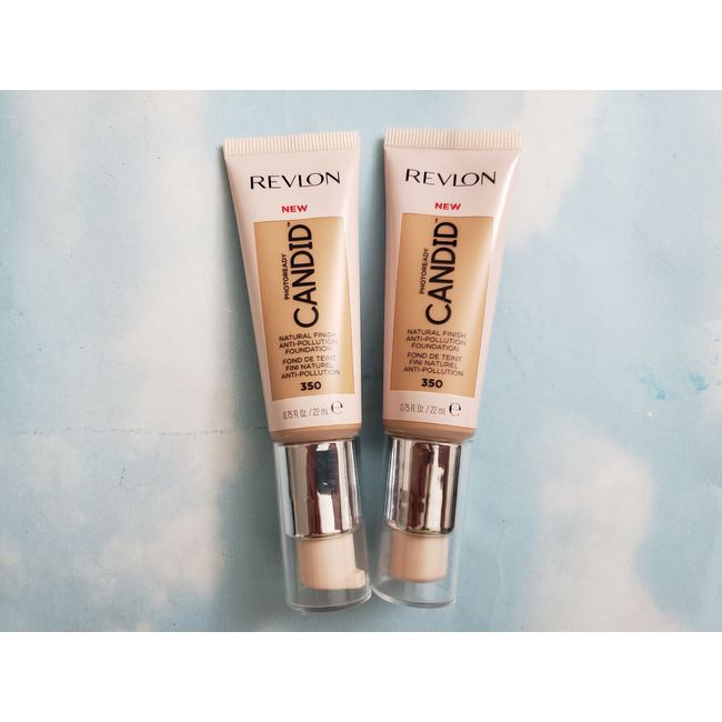 LOT(2) REVLON PHOTOREADY CANDID NATURAL FINISH FOUNDATION  NATURAL TAN #350