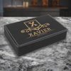 Personalized Stainless Steel Flask Set in Leatherette Box, Customized Flask Set 6 Oz