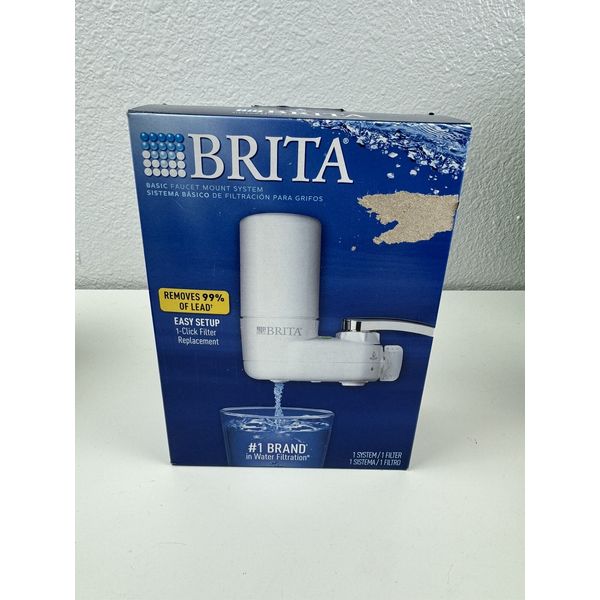 Brita 35214 Basic Tap Water Faucet Filtration System In White New