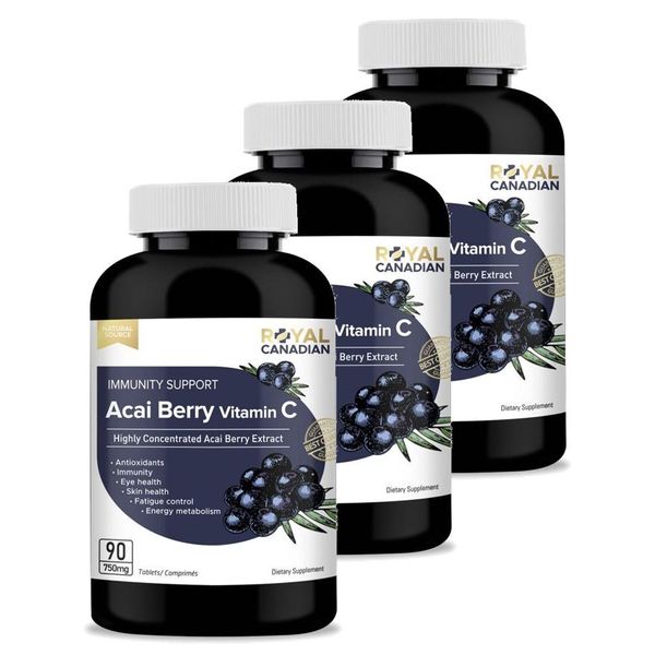 ROYAL CANADIAN Acaiberry Vitamin C Royal Canadian Acaiberry Vitamin C Chewable 90 tablets 3 packs