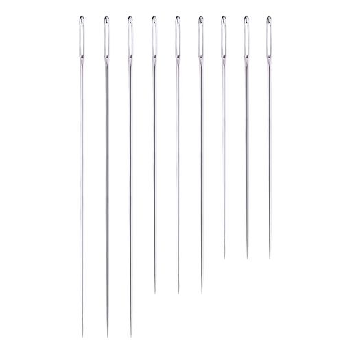 Medsuo 9pcs 4.9"/5.9"/6.9" Extra Long Darning Needles Sewing Needles Big Eye Hand Quilting Needles for Doll Making Webbing Carpet Leather Canvas Repair Stitching and Crafting Project