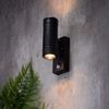 LITECRAFT RHYL Up & Down Outdoor IP44 Wall Light with PIR Motion Sensor - Black