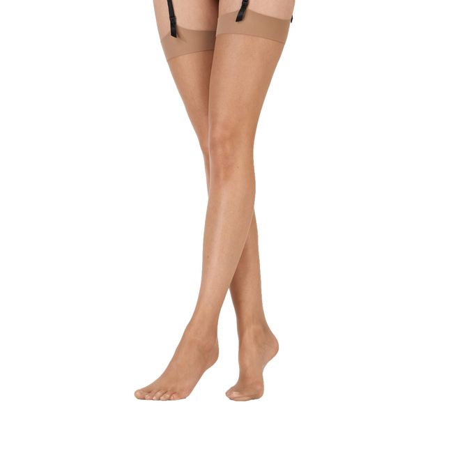 Pretty Polly Women's Nylons 10d Gloss Stockings Tights, Beige (Sherry), M-L UK