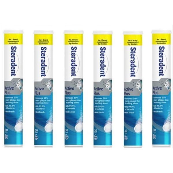 Steradent Active Fresh Denture Cleansing 30 Tablets (Pack of 6)