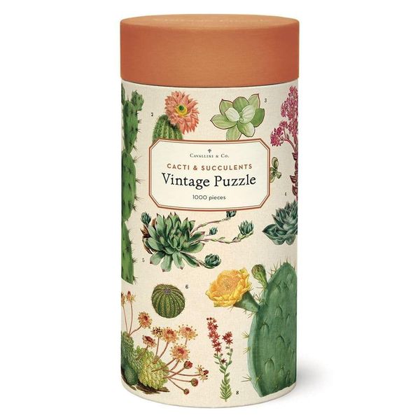 Cavallini Papers & Co. Cacti & Succulents 1,000 Piece Puzzle, Multi