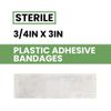 Plastic Adhesive Bandages, Sterile, 3/4" X 3" 1200/Case