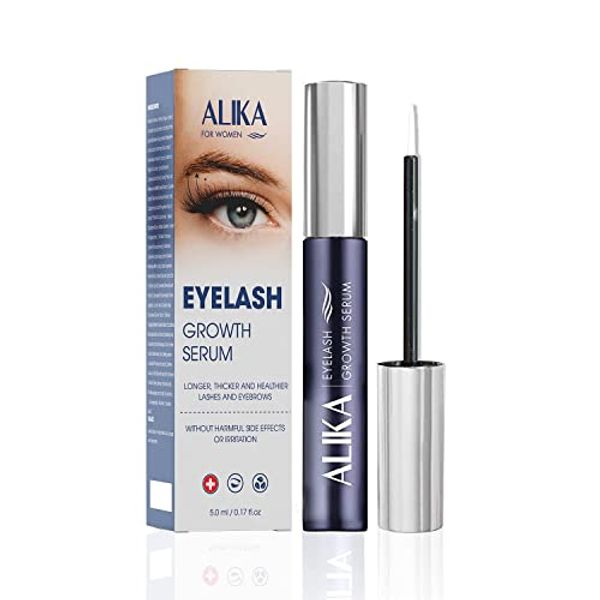 ALIKA Natural Cruelty-Free Nourish Lash Growth Serum, Helps Eyelashes Longer, Thicker Quickly, Luscious, and Safe for the Eyes, with Rydensyl & Peptides Contained in Lash and Brow Growth Serum [5ML]