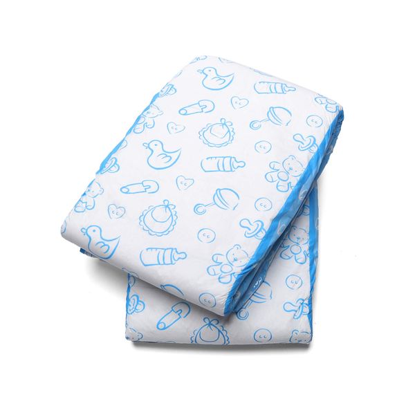 Littleforbig Adult Printed Diaper 2 Pieces - Nursery Blue (Large 36″-46″)