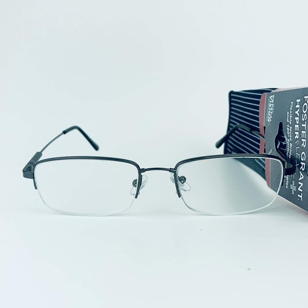 Foster Grant Hyperflexx Metal HF25 Gun Men's Reading Glasses with Case +3.25