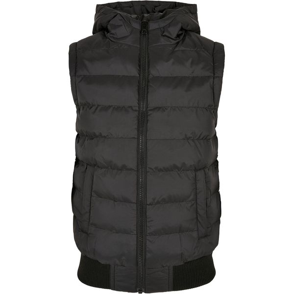 Urban Classics Boy's UCK510-Boys Small Bubble Hooded Vest Weste, Black/Black, 146/152