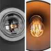 TEKLED Black Funnel Metal Hinged Wall Light E27 Fitting