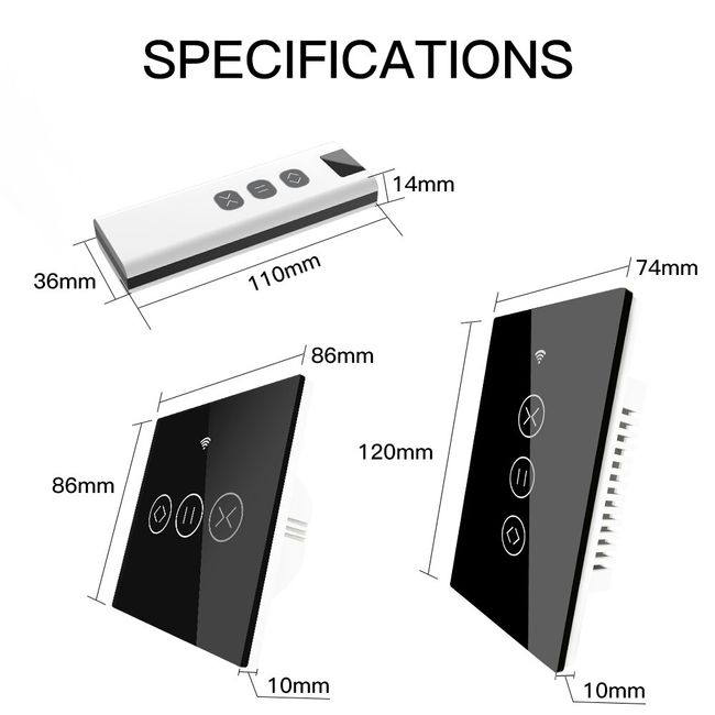 WiFi Curtain Light SwitchWireless RF433 Smart Curtain Motor