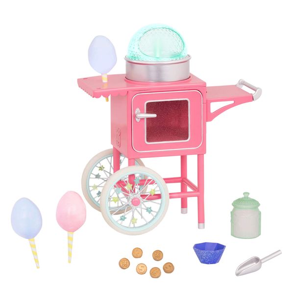 Glitter Girls by Battat – Cotton Candy Machine On Wheels for 14" Dolls - Toys, Clothes, & Accessories for Girls Ages 3 & Up