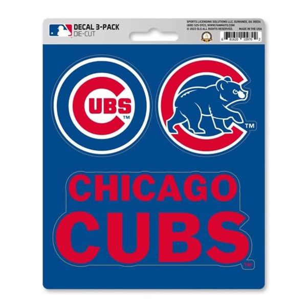 FANMATS 39294 Chicago Cubs Decal 3-pk