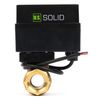 Motorized Ball Valve, 9-36V AC/DC, 2 Wire Auto Return Setup, Normally Open, 2 Indicator Lights (Brass, 1/2)