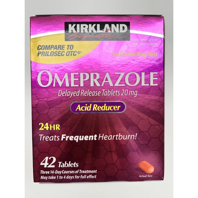 Kirkland Signature Omeprazole 20 mg  Acid Reducer 42 Tablets - FREE SHIPPING!