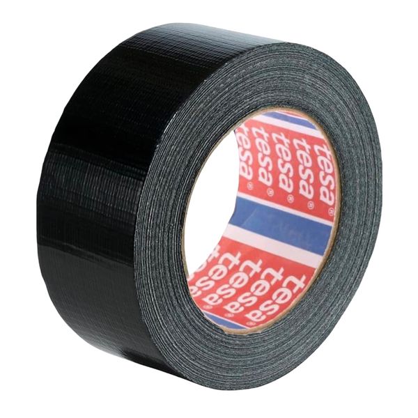 Tesa 4615 Universal Duct Tape - American Fabric Tape for all Repairing, Labelling, Fixing, Packaging, Marking, and Sealing Jobs - Indoor and Outdoor Use - Adhesive Tape – (Black, 50 m)