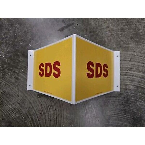 Accuform PSP768 Projection Sign 3D, "SDS", 8"x12" (17" Total Width) Safety Sign