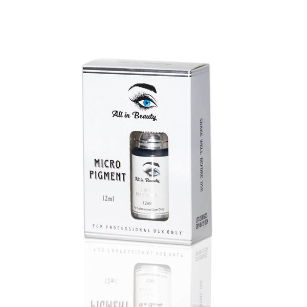 All in beauty Permanent Makeup Pigment for Eyeliner, Vegan Microblading and Ombre Brows Pigments, Professional use Cosmetic Pigment. Eyeliner and Eyebrows Tattoo Pigment. Liner Pigment (12ml)