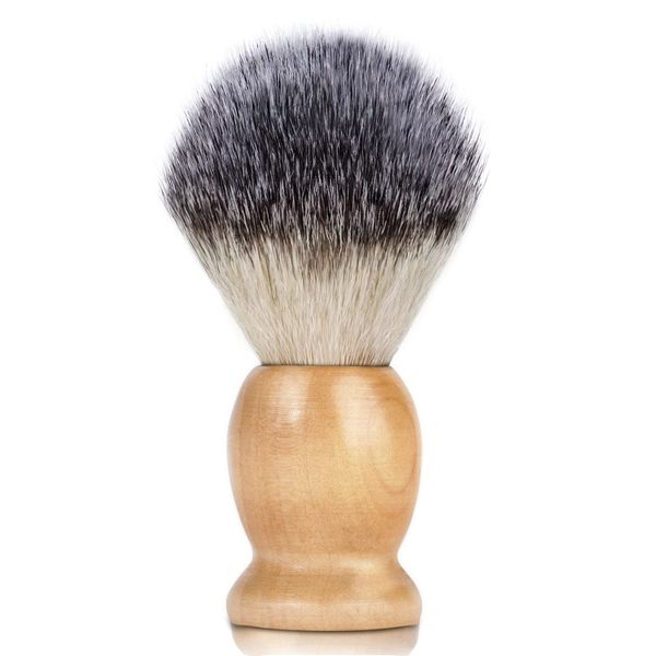 Bassion Hand Crafted Shaving Brush for Men, Professional Hair Salon Tool with Hard Wood Handle Gifts for Men