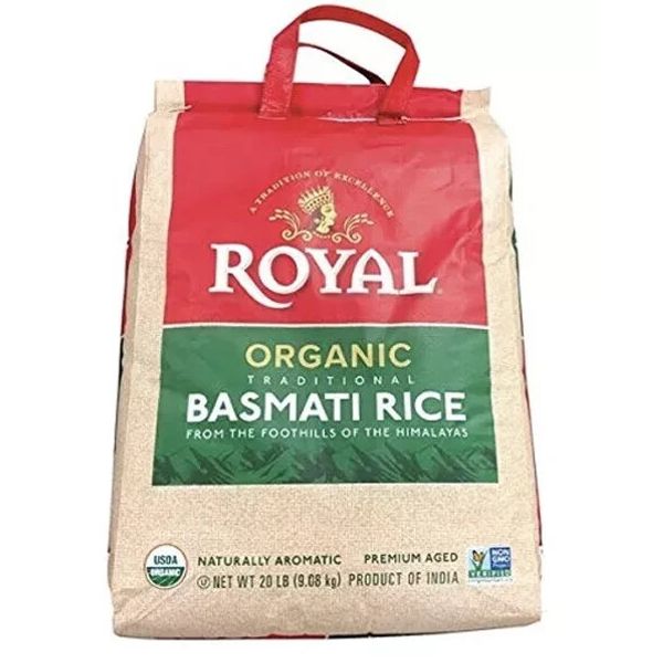 Organic Royal Traditional Basmati Rice 20 Lb