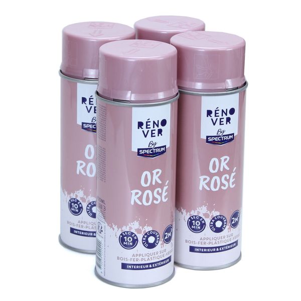 Lot of 4 Glossy Rose Gold Spray Paint