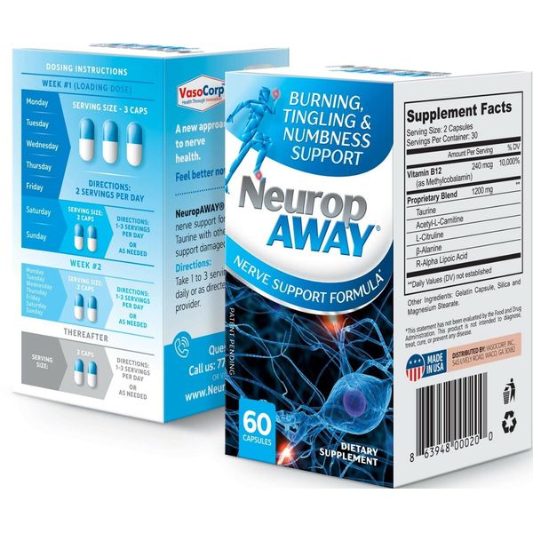 NEUROPAWAY NERVE SUPPORT CAP 60CT VASOCOR