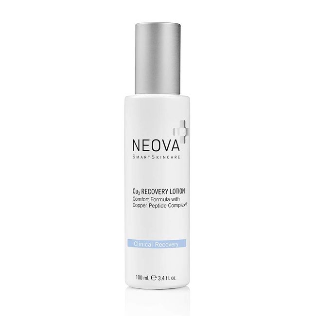 NEOVA SmartSkincare Cu3 Recovery Lotion with Copper Peptide keeps skin calm, soothed and hydrated.