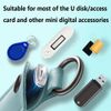 3PCS Leather U Disk Pouch Key Ring Holder USB Flash Drive Storage Bag Pen Drive Protective Cover Memory Stick Case