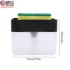 2in1 Kitchen Liquid Soap Pump Sink Dispenser Sponge Holder Press Countertop Rack