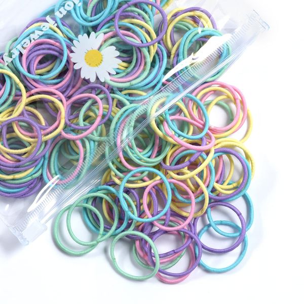 Youxuan Small Hair Elastics for Girls, Soft and Comfy Rubber Bands, 100 PCS Hair Ties, Multi Color