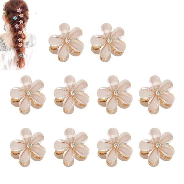 ILantule 10 Stück Mini Haarspangen,Blumen-Haarspangen Haarkrallen Haarschmuck,für Mädchen Damen Hochzeit Party Braut