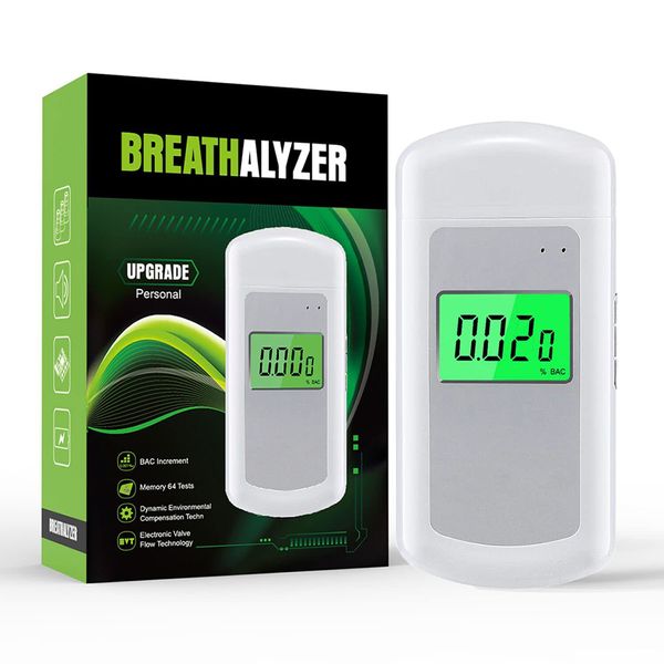 JASTEK Portable Breathalyzer Tester with 1000mAh Rechargeable Battery, Personal Breathalyzer to Test Alcohol for Home, Party and Professional Use, Includes 10 Mouthpieces, USB Cable, and Storage Bag