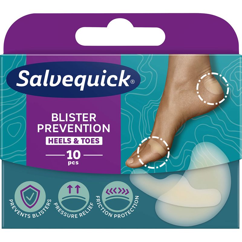 Salvequick ® | Blister Prevention Mix Heels & Toes | Wound Pads in 2 Sizes for Blisters Around Th...