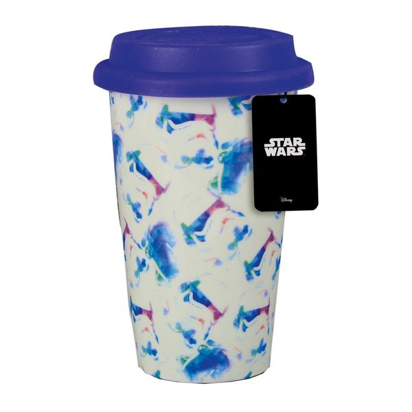 Star Wars Travel Mug with Repeat Stormtrooper Print, Porcelain Multicolour, 10 x 10 x 15 cm