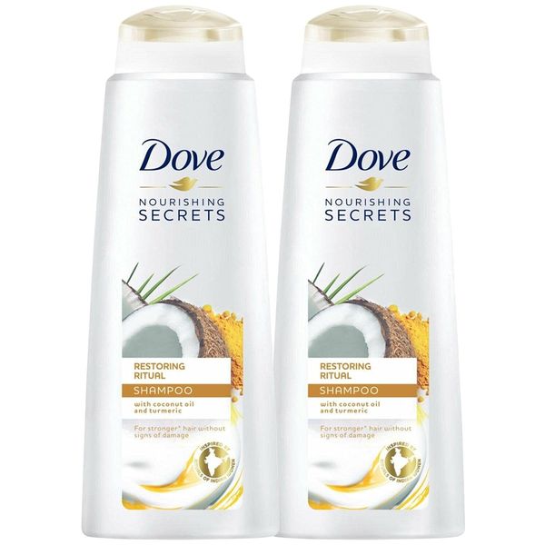 2 Pack of 400ml Dove Nourishing Secrets Restoring Ritual Shampoo with coconut oil