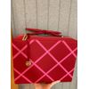 Estee Lauder Cosmetic Makeup Bag Train Case Red