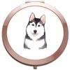 Dog One Husky – Plain Design folding compact pocket mirror - rose gold round circle shape