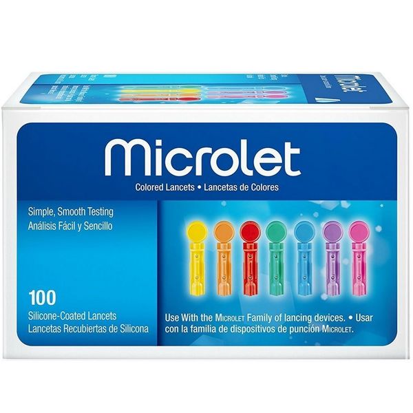 Microlet Colored Lancets 100 Each ( 3 pack)