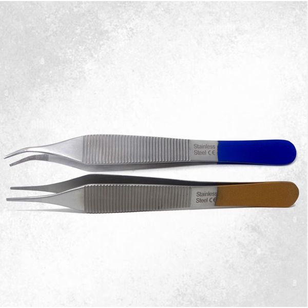 2 O.R GRADE ADSON DRESSING TISSUE FORCEPS SERRATED JAWS 4.75" STAINLESS STEEL CE