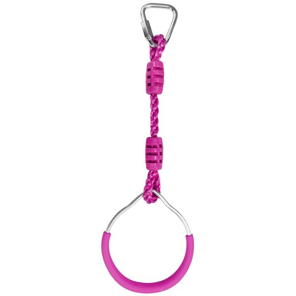 Ninja Ring Trapeze Swing Bar Gymnastic Ring With Carabiner for Kids Adults Outdoor Activities, Ninja Warrior Training Equipment Obstacle Course Ring Hanging Monkey Bar Fist For Backyard (1 Purple)