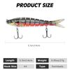 Matymats 6pc Multi-Jointed Pike Lures - 8 Segmented, Slow Sinking, 5.5" x 0.95oz