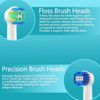 KHBD 16 Pack Replacement Heads for Braun Oral B Electric Toothbrush Handles- Includes 4 Sensitive Brush, 4 Precision Brush, 4 Deep Cleaning, 4 Floss Clean Brush Heads